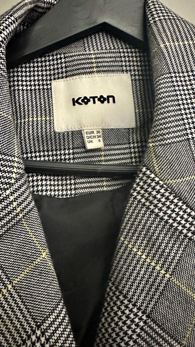 Koton Gri Ekose Blazer Ceket - Görsel 3