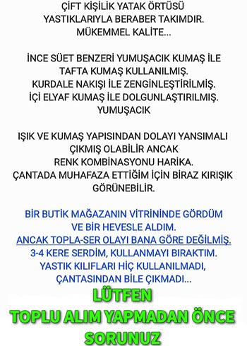 ÇİFT KİŞİLİK MUHTEŞEM YATAK ÖRTÜSÜ - Görsel 9