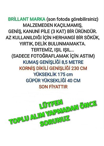 230 CM BRİLLANT KALİTELİ BEMBEYAZ GÜPÜR TÜL PERDE - Görsel 6