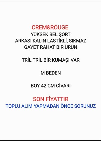 Diğer CREAM & ROUGE YÜKSEK BEL ŞORT lacivert