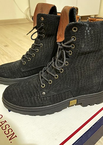 U.S Polo Assn. Siyah Bagcikli Deri Detayli Bot