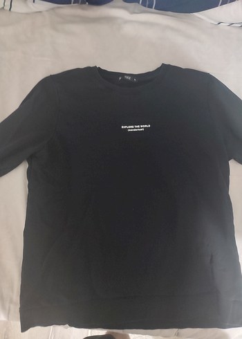 LC Waikiki Siyah Bisiklet Yaka Sweatshirt