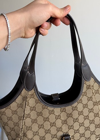 Gucci Monogramli Kahverengi Omuz Cantasi