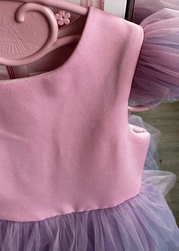 4 Yaş Beden pembe Renk Pembe Kat Kat Fırfırlı Kız Çocuk Elbisesi