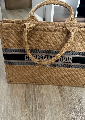  Beden camel Renk Christian Dior Örgü Desenli hasır Kadın Çanta