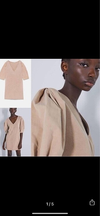l Beden camel Renk Zara elbise