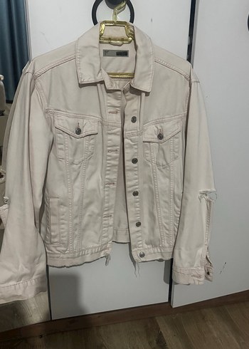 Zara Bej Düğmeli Kadın Denim Ceket