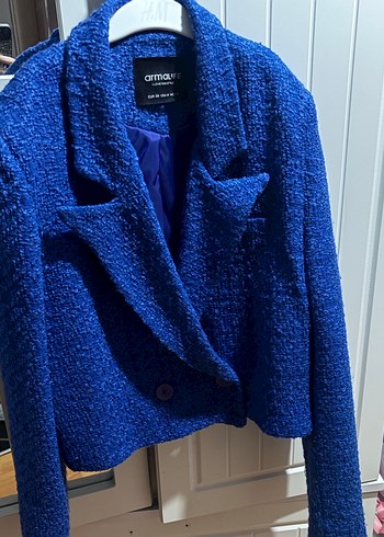 Diğer Düğmeli Mavi Kadın Blazer Ceket