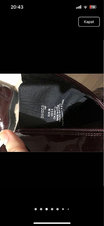 36 Beden H&M bordo rugan bot