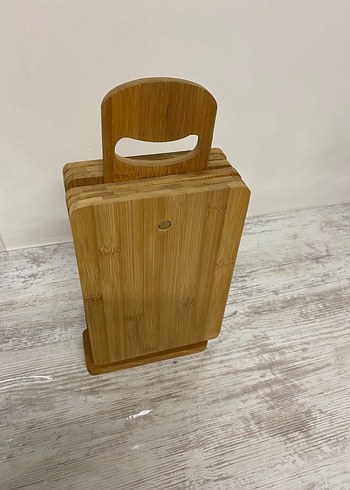 Beden Bambu Kesme Tahtası Seti ve Standı