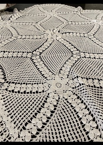 El Yapımı Beyaz Dantel Fiskos Örtüsü - Görsel 3
