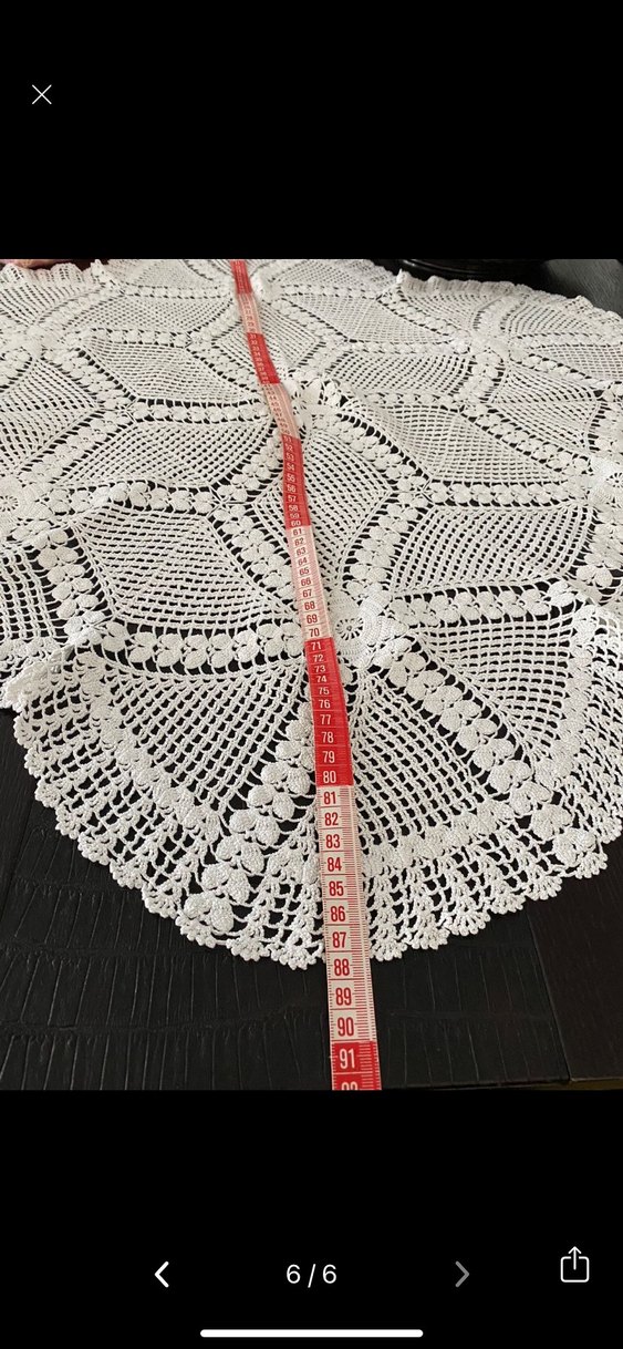 El Yapımı Beyaz Dantel Fiskos Örtüsü - Görsel 2