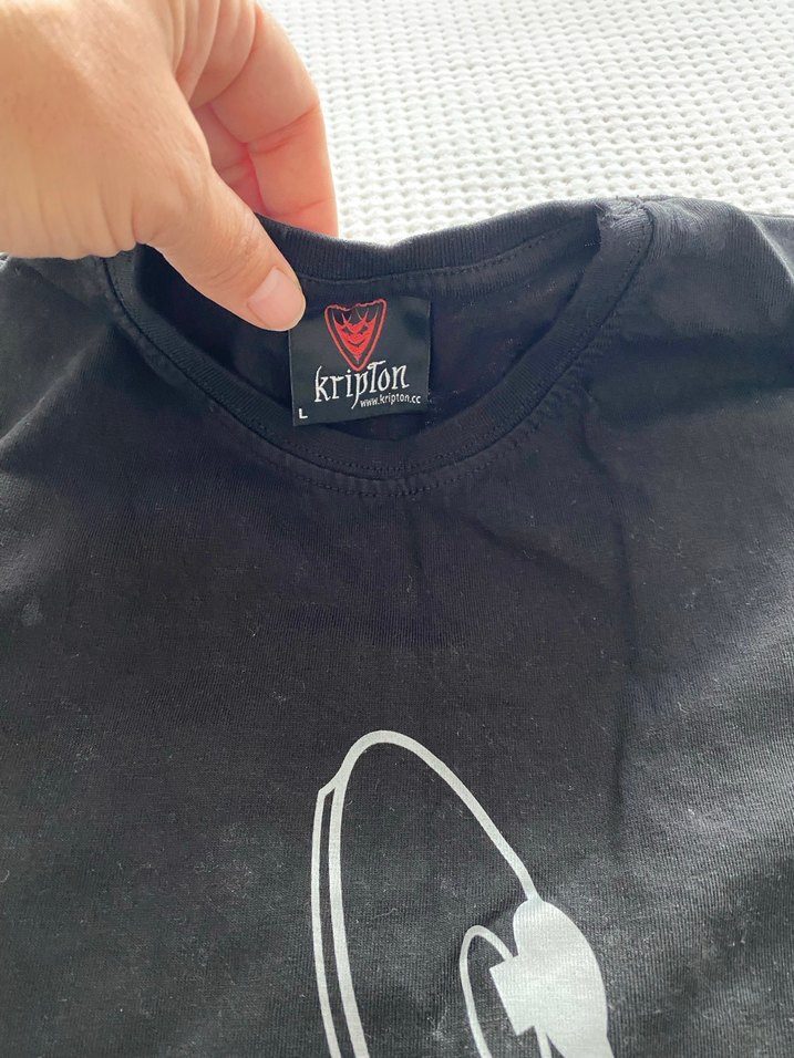 Siyah Baskılı kadın ve Erkek tshirt takım - Görsel 5