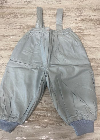 Elyaflı astarlı askılı bebek pantolonu - Görsel 2