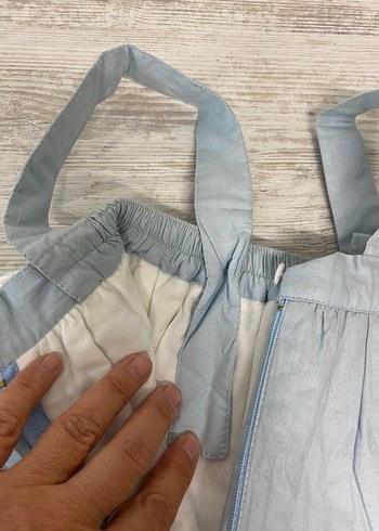 Elyaflı astarlı askılı bebek pantolonu - Görsel 6