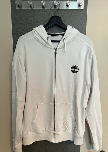 Timberland Ekru Kapusonlu Fermuarli Sweatshirt