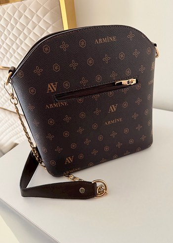 Zincir Detaylı Kahverengi Deri Kadın Çanta - Görsel 3