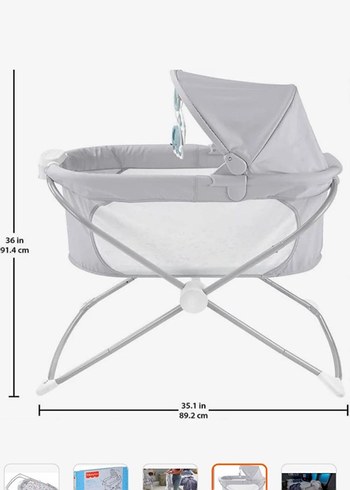 Beyaz Pastel Bebek Beşiği - Görsel 4