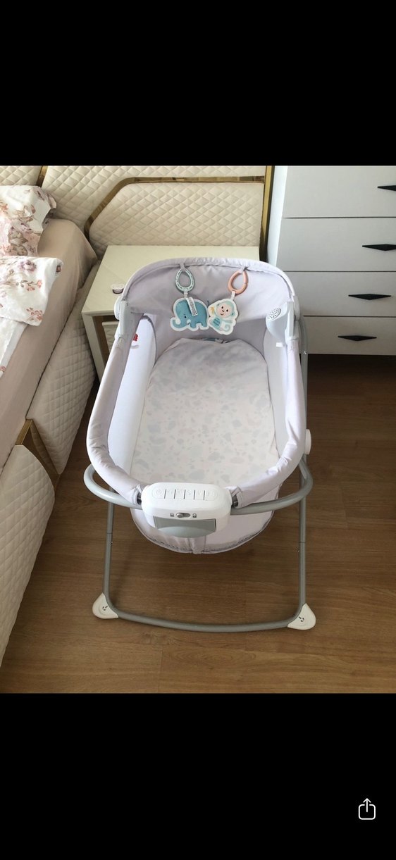 Beyaz Pastel Bebek Beşiği - Görsel 5