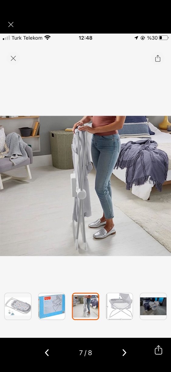 Beyaz Pastel Bebek Beşiği - Görsel 3