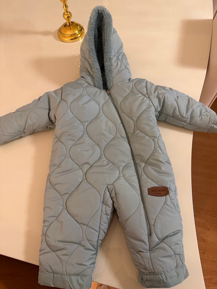 Gri Bebek Kayak Tulumu Fermuarlı Kapüşonlu - Görsel 4