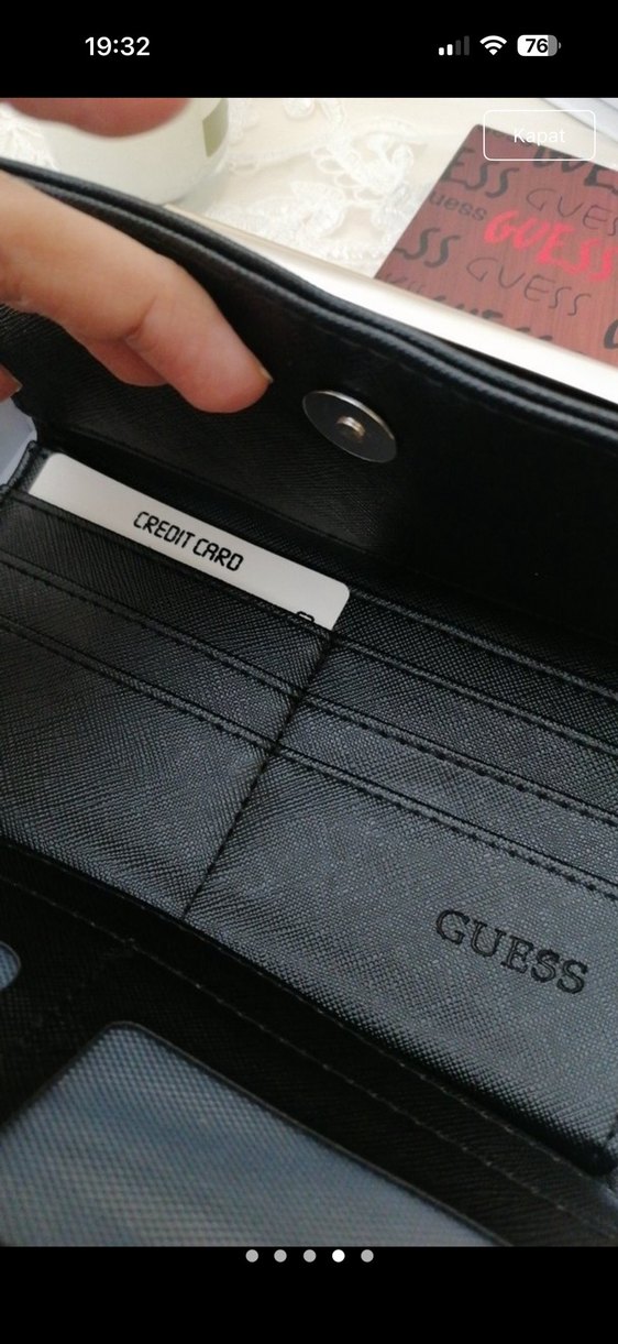 Guess Siyah Deri Kadın Cüzdan - Görsel 4