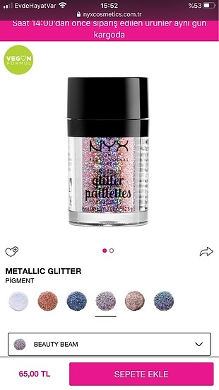 Nyx metallic glitter