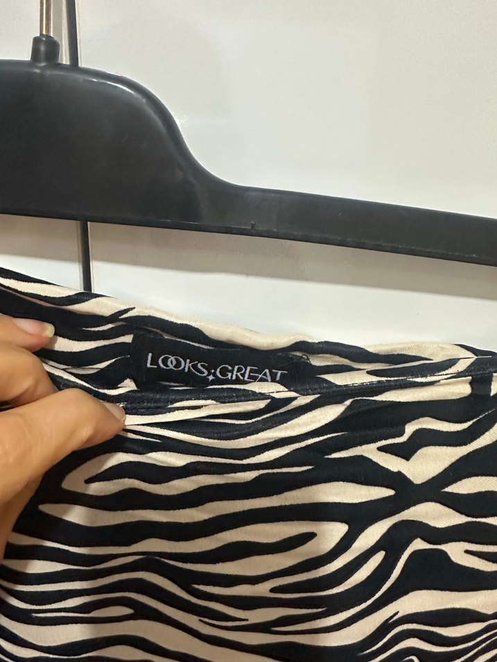 Zebra Desenli Pilili Uzun Midi Etek - Görsel 4