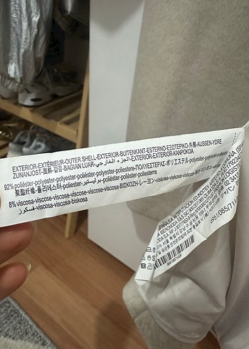 Bershka Bej Çift Düğmeli Kaban - Görsel 7