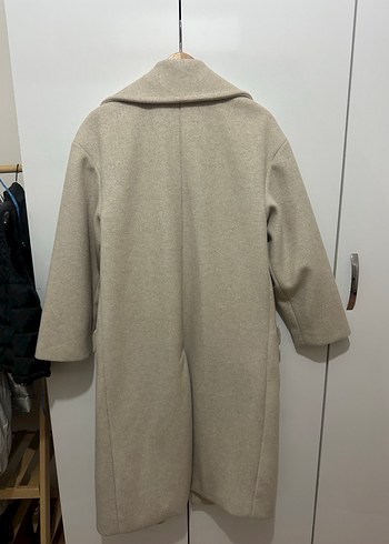 Bershka Bej Çift Düğmeli Kaban - Görsel 6