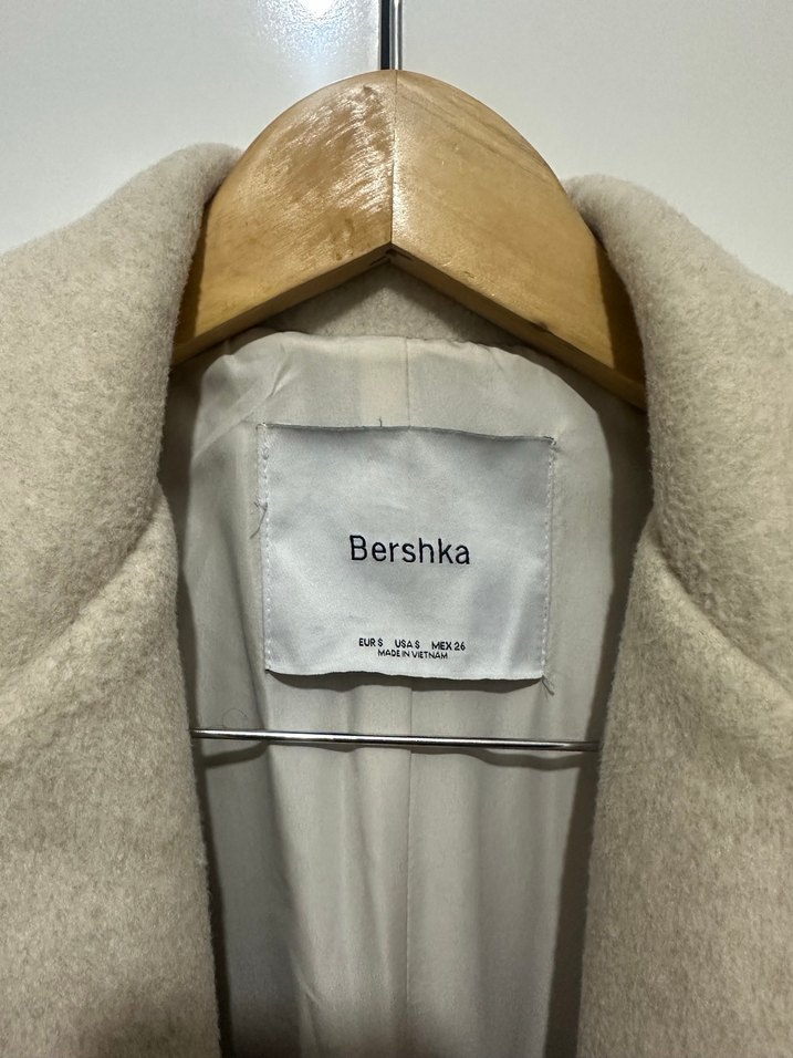 Bershka Bej Çift Düğmeli Kaban - Görsel 5