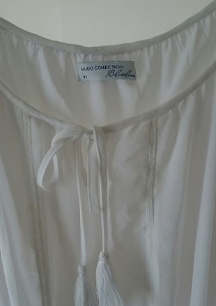 42 Beden beyaz Renk Beyaz tül kol detaylı mudo elbise