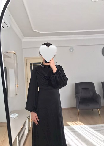 Diğer Siyah Drapeli Uzun Kollu Elbise