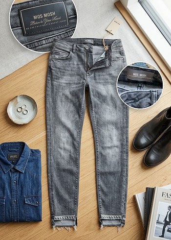 Diğer Beymen Mos Mosh Gri Yikamali Slim Fit Jean