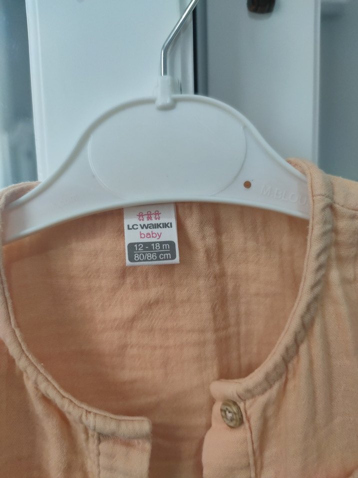 Kız Çocuk Düğmeli Keten Gömlek - Görsel 2