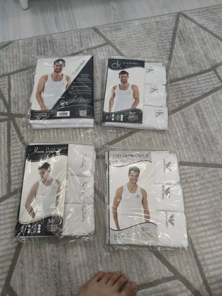 Erkek Beyaz Baskılı Atlet - Görsel 2