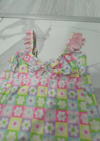 Kız Çocuk Pastel Renkli Desenli Mayo - Görsel 2