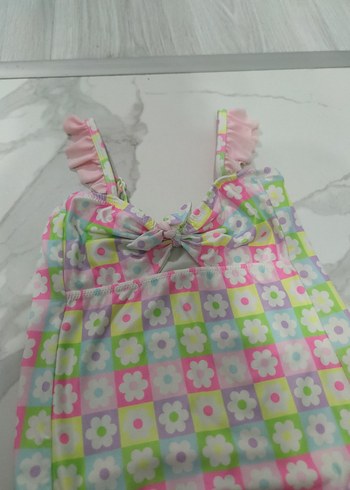 Kız Çocuk Pastel Renkli Desenli Mayo - Görsel 4