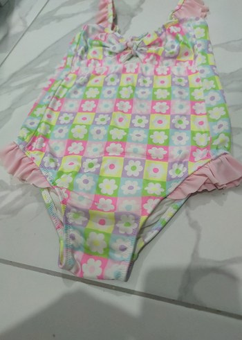 Kız Çocuk Pastel Renkli Desenli Mayo - Görsel 3