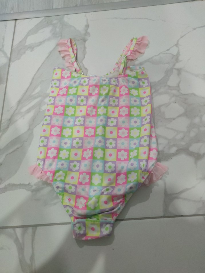 Kız Çocuk Pastel Renkli Desenli Mayo - Görsel 5