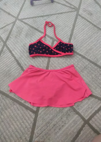 Kız Çocuk Puanlı Bikini ve Etek - Görsel 2