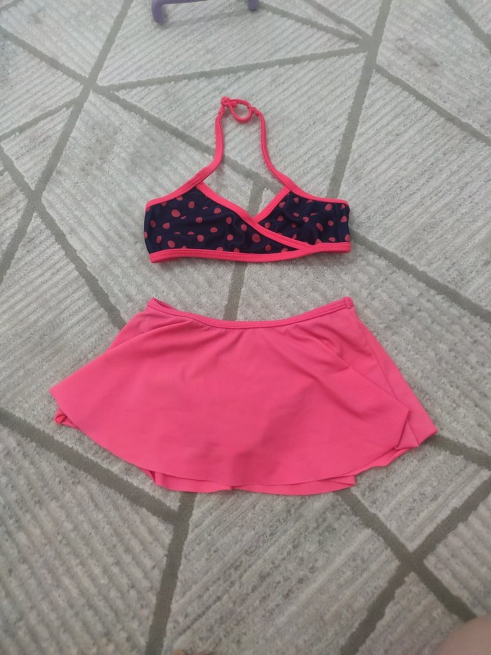 Kız Çocuk Puanlı Bikini ve Etek - Görsel 2