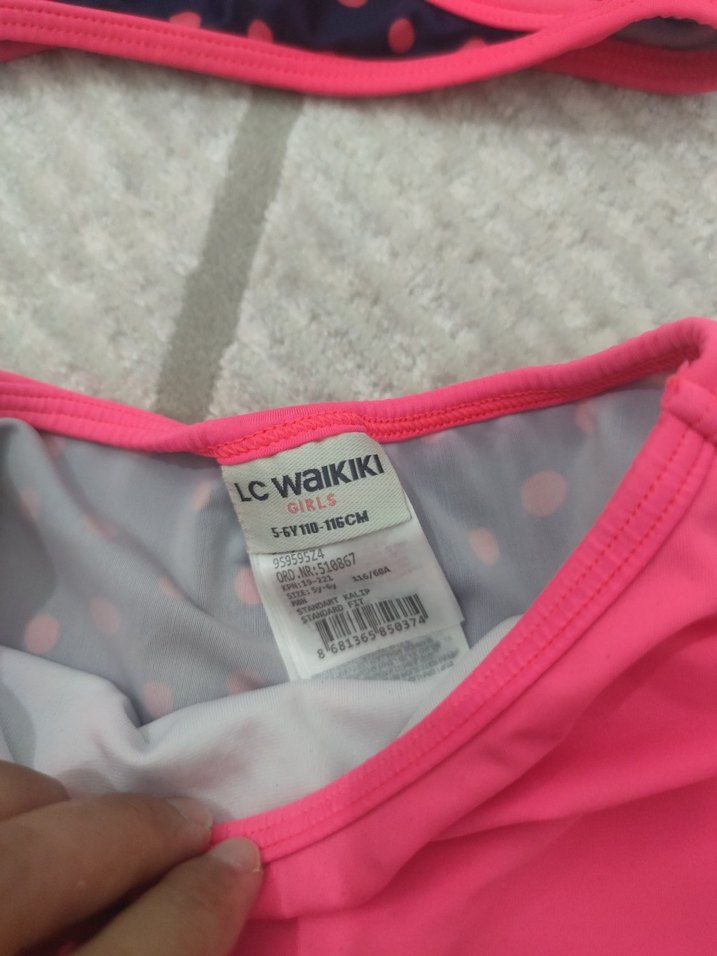 Kız Çocuk Puanlı Bikini ve Etek - Görsel 4