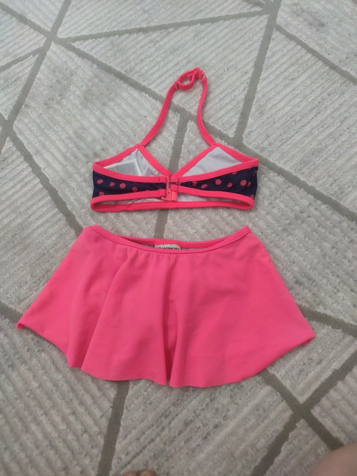 Kız Çocuk Puanlı Bikini ve Etek - Görsel 3