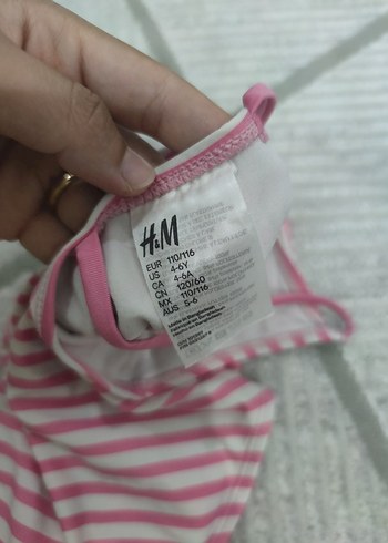 Kız Çocuk Pembe Çizgili Mayo - Görsel 5