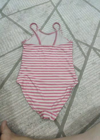 Kız Çocuk Pembe Çizgili Mayo - Görsel 4