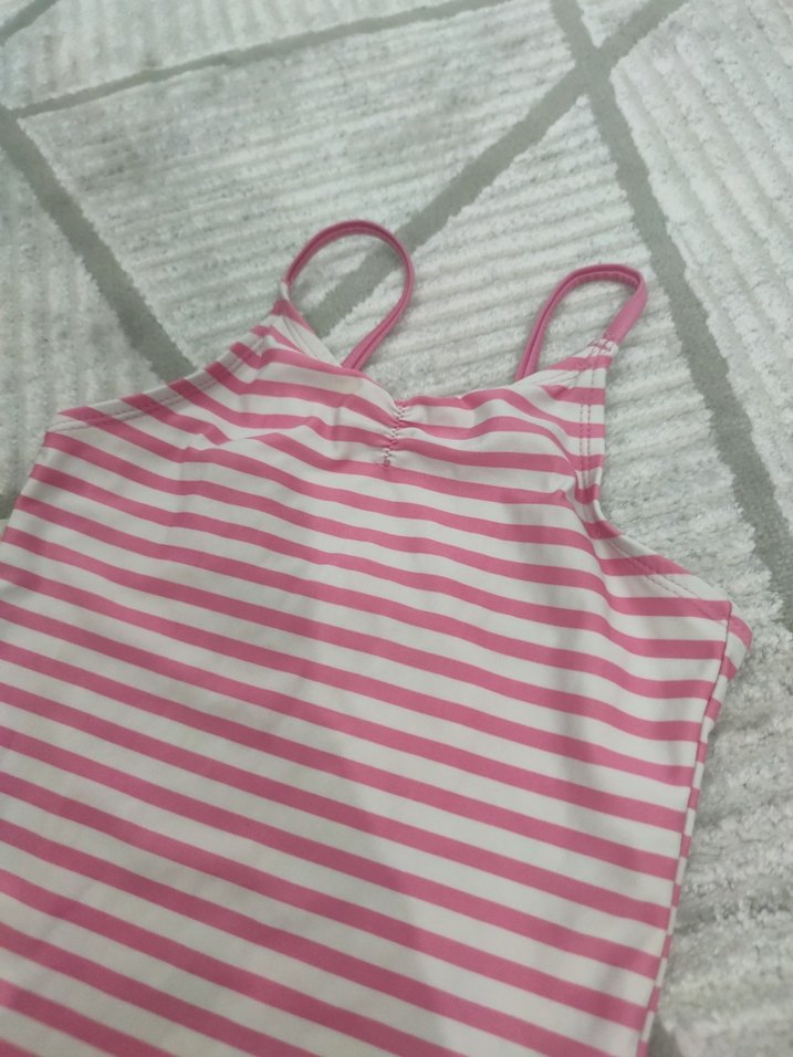 Kız Çocuk Pembe Çizgili Mayo - Görsel 2