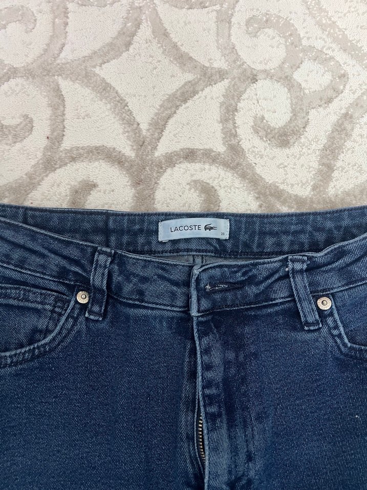 Lacoste Koyu Mavi Yüksek Bel Denim Jean — görsel 2/4