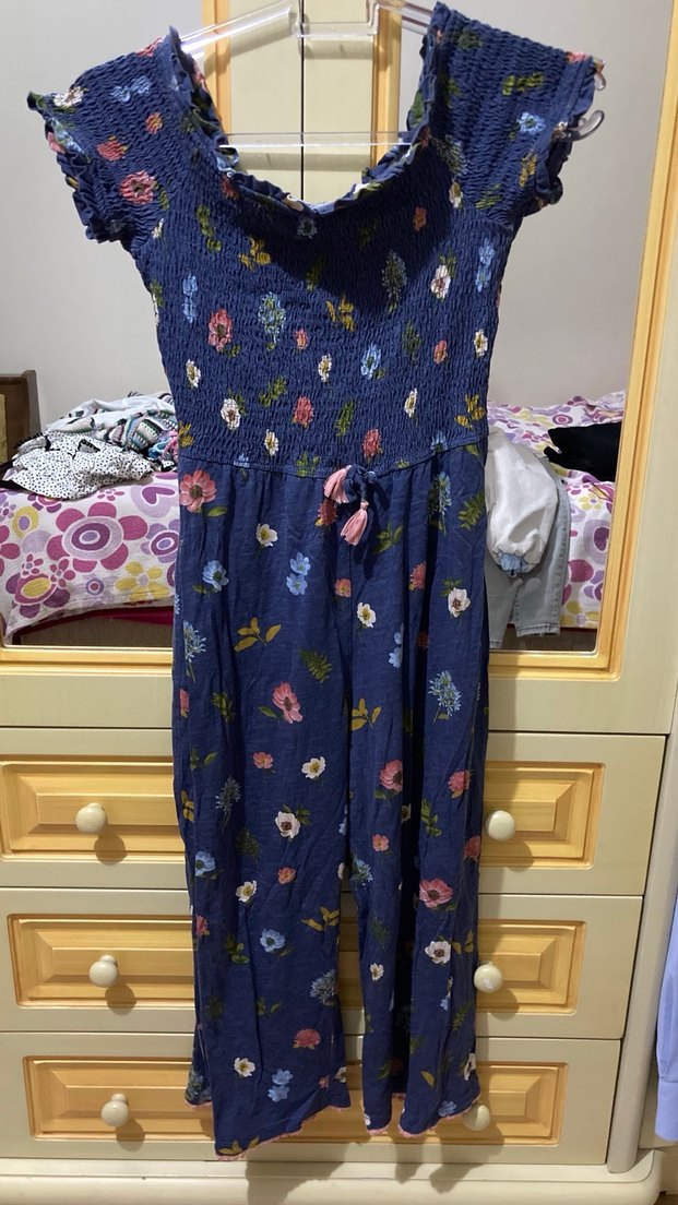 Mavi Çiçekli Bahçıvan pantolon - Görsel 3