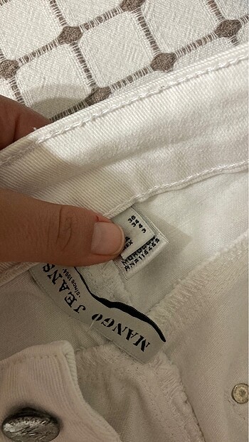 Likralı beyaz kot pantolon - Görsel 3